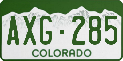 CO license plate AXG285