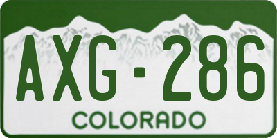CO license plate AXG286