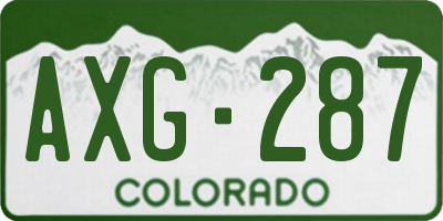 CO license plate AXG287