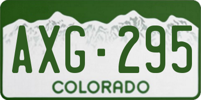 CO license plate AXG295