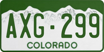 CO license plate AXG299