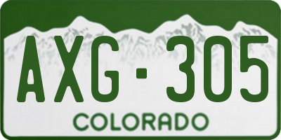 CO license plate AXG305