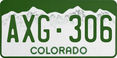 CO license plate AXG306