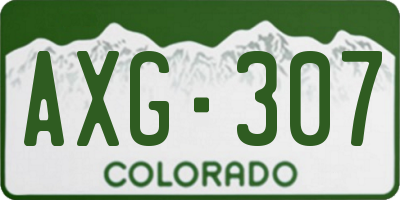 CO license plate AXG307