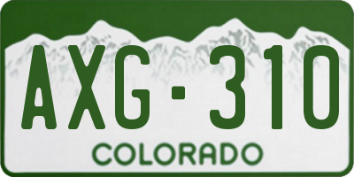 CO license plate AXG310