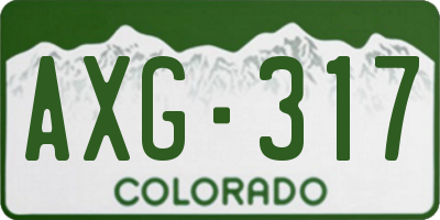 CO license plate AXG317