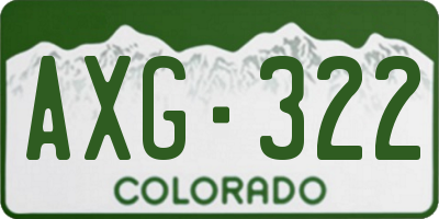 CO license plate AXG322