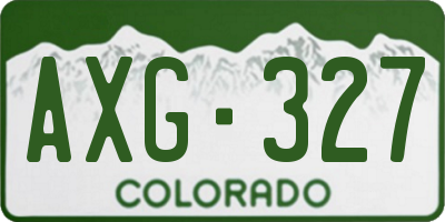 CO license plate AXG327