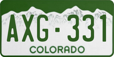 CO license plate AXG331