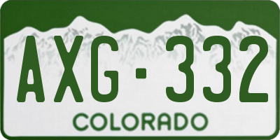 CO license plate AXG332