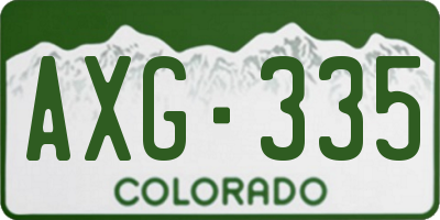 CO license plate AXG335