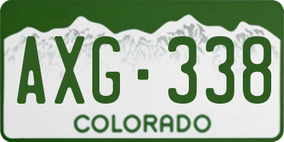 CO license plate AXG338