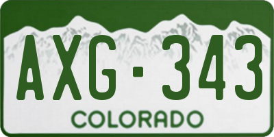 CO license plate AXG343