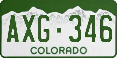 CO license plate AXG346
