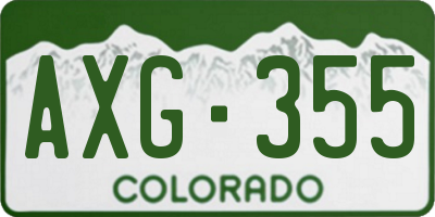 CO license plate AXG355