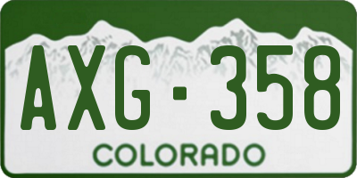 CO license plate AXG358