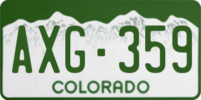 CO license plate AXG359