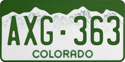 CO license plate AXG363