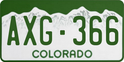 CO license plate AXG366
