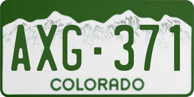 CO license plate AXG371