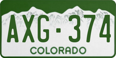 CO license plate AXG374