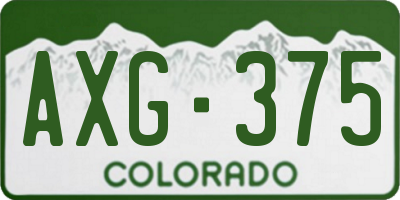 CO license plate AXG375