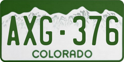 CO license plate AXG376