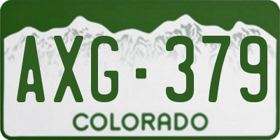 CO license plate AXG379