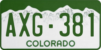 CO license plate AXG381