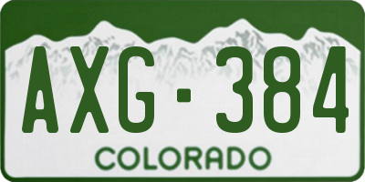 CO license plate AXG384