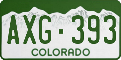 CO license plate AXG393