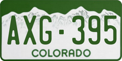 CO license plate AXG395