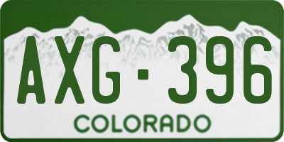 CO license plate AXG396