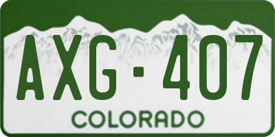 CO license plate AXG407