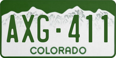 CO license plate AXG411