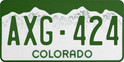 CO license plate AXG424