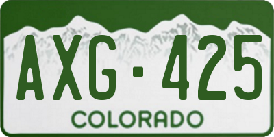 CO license plate AXG425