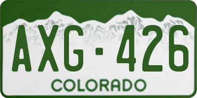 CO license plate AXG426
