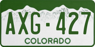 CO license plate AXG427