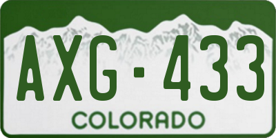 CO license plate AXG433