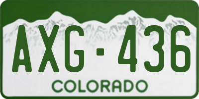 CO license plate AXG436