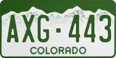 CO license plate AXG443