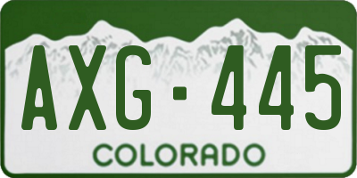 CO license plate AXG445