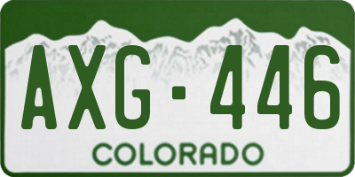 CO license plate AXG446