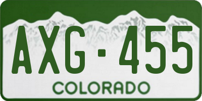 CO license plate AXG455