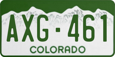 CO license plate AXG461