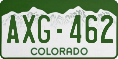 CO license plate AXG462