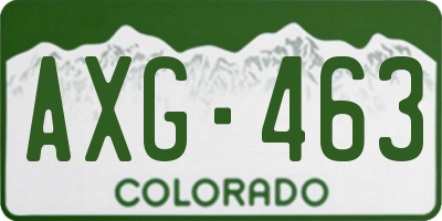 CO license plate AXG463
