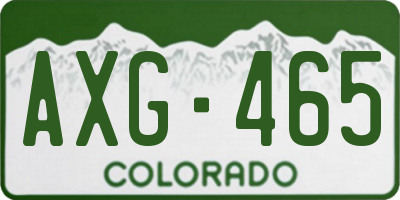 CO license plate AXG465
