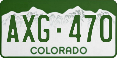 CO license plate AXG470